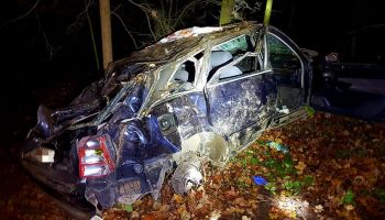 Audi po wypadku / fot. OSP KSRG Sieniawka