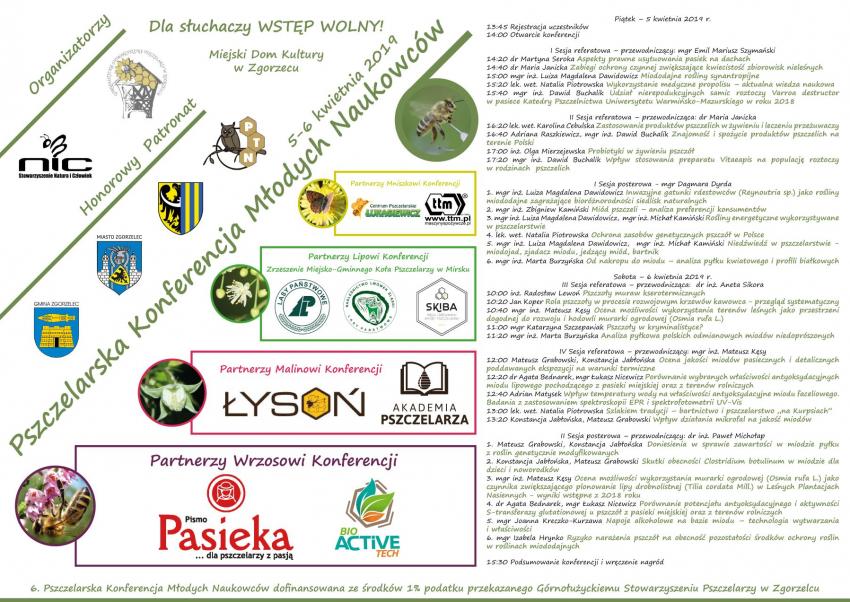 Program Pszczelarskiej Konferencji Młodych Naukowców w Zgorzelcu