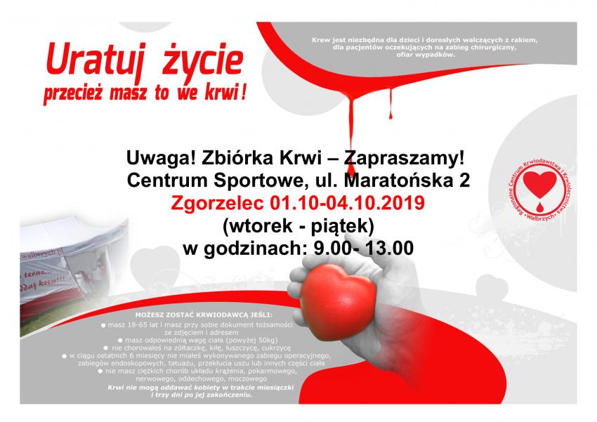Kolejna akcja krwiodawstwa w Zgorzelcu!