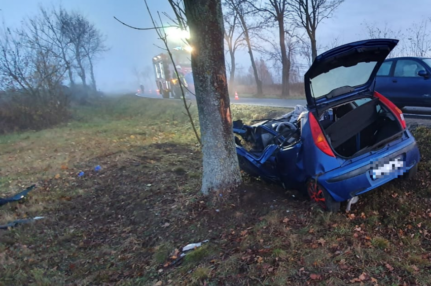 Uszkodzony w wypadku samochód / fot. KPP Zgorzelec