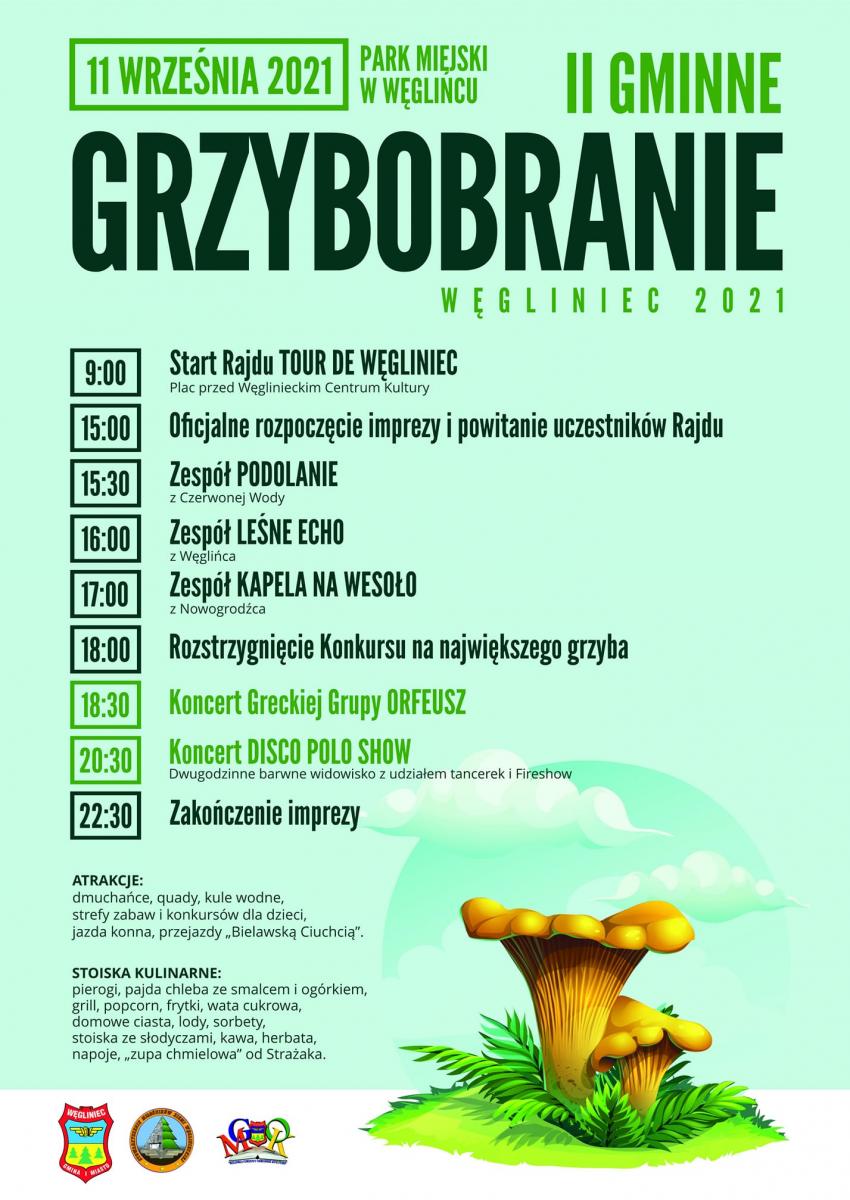 II Gminne Grzybobranie w Węglińcu: program