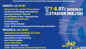 XXI Międzynarodowy Festiwal Piosenki Greckiej w tym roku odbędzie się na stadionie miejskim w Zgorzelcu przy ul. Maratońskiej.