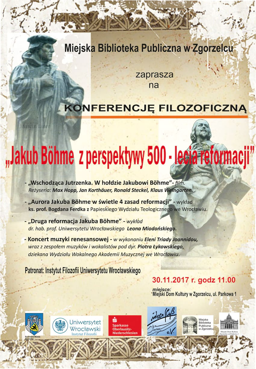 Konferencja pt. Jakub Böhme z perspektywy 500-lecia reformacji| Materiały prasowe MBP.