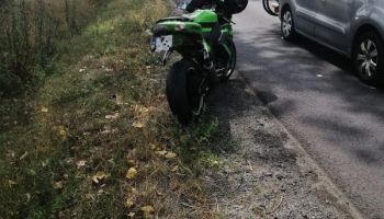 Motocykl, którym uciekał przed policją 47-letni mieszkaniec powiatu zgorzeleckiego / fot. KPP Zgorzelec