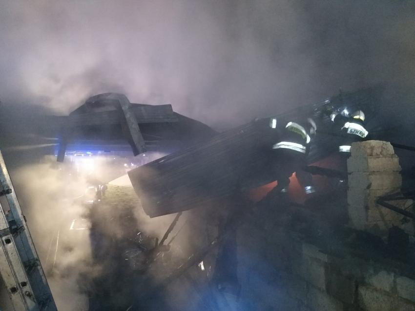 Pożar budynku gospodarczego w Studniskach Dolnych / fot. OSP Studniska Dolne