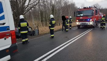 Śmiertelny wypadek pomiędzy Starym Węglińcem a Węglińcem / fot. OSP Stary Węgliniec