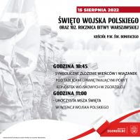Zaproszenie na uroczystość z okazji Święto Wojska Polskiego