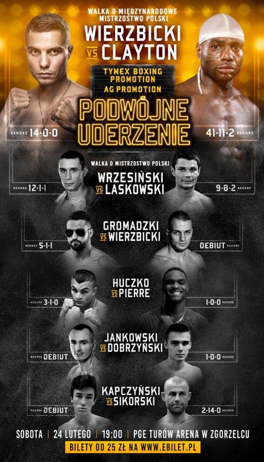 24 lutego w Zgorzelcu odbędzie się Gala Boksu Zawodowego "Podwójne uderzenie". | materiały prasowe Tymex Boxing Promotion