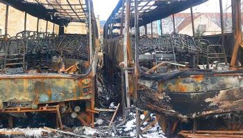 Spalone autobusy w Bogatyni / fot. patriot24.net