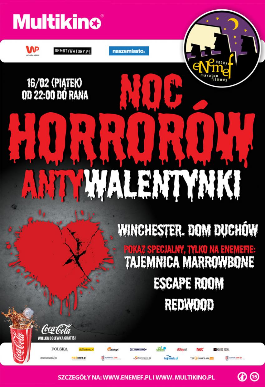 Noc Horrorów - Antywalentynki odbędzie się 16 lutego 2018 r. (piątek) jednocześnie w 30 Multikinach w Polsce. | mat. prasowe