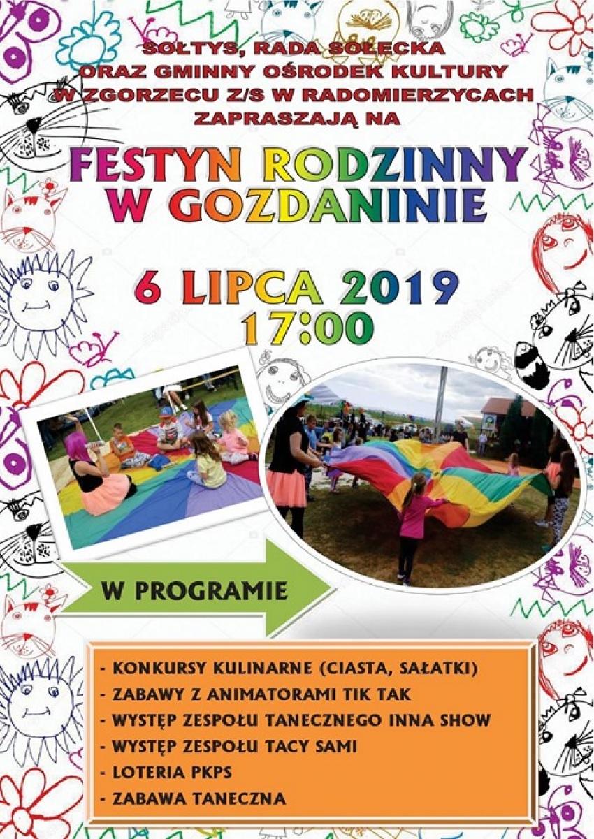 Zaproszenie na Festyn Rodzinny w Gozdaninie
