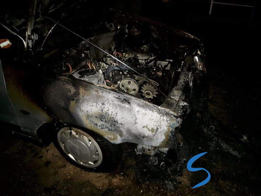 Pożar samochodu osobowego w Sławnikowicach