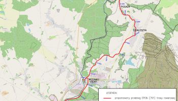 Planowany przebieg trasy rowerowej w ramach projektu „Rowerowa przygoda na Trójstyku