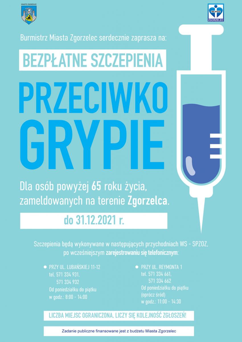 Akcja bezpłatnych szczepień przeciwko grypie dla osób 65+ w Zgorzelcu