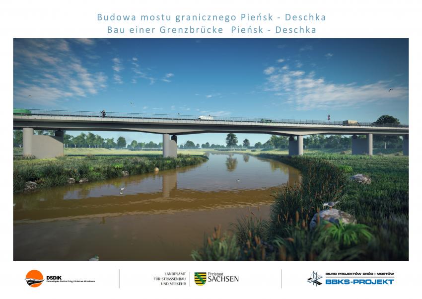 Most graniczny Pieńsk - Deschka (wizualizacja) / fot. DSDiK