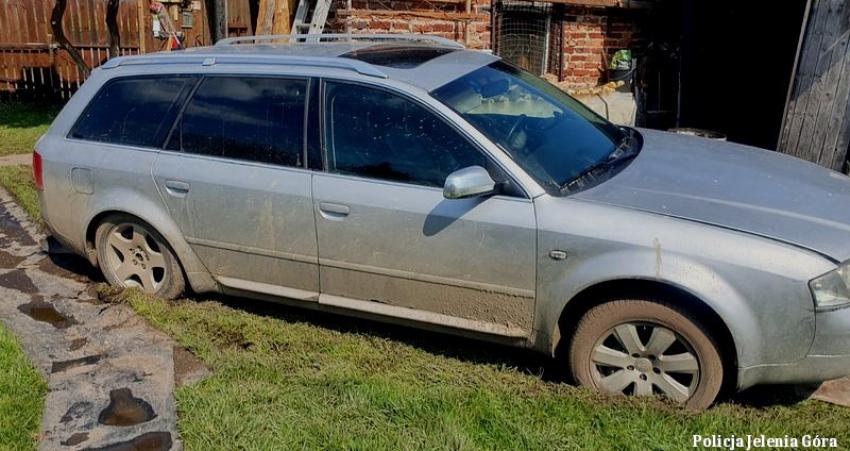 Zabezpieczone przez funkcjonariuszy Audi A6 / fot. KMP Jelenia Góra