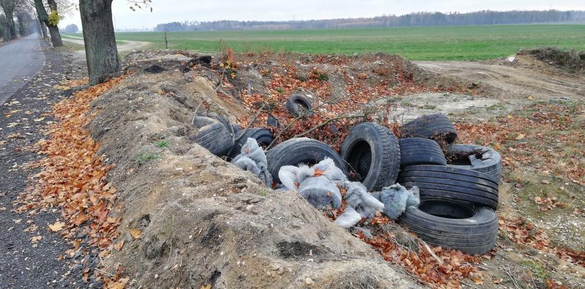 Nieopodal zrekultywowanego wysypiska w Stojanówku w gm. Pieńsk, ktoś znów urządza śmietnisko