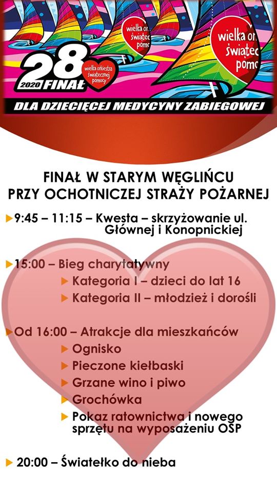 WOŚP 2020 w Starym Węglińcu: program