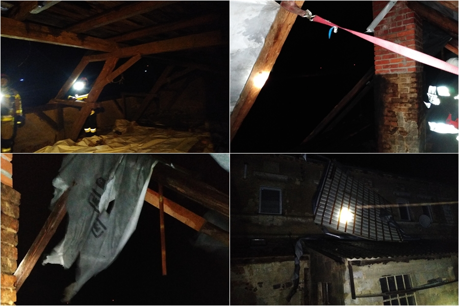 Zerwany dach w budynku mieszkalnym w Małej Wsi Dolnej / fot. mł. kpt. Grzegorz Fleszar / KP PSP Zgorzelec